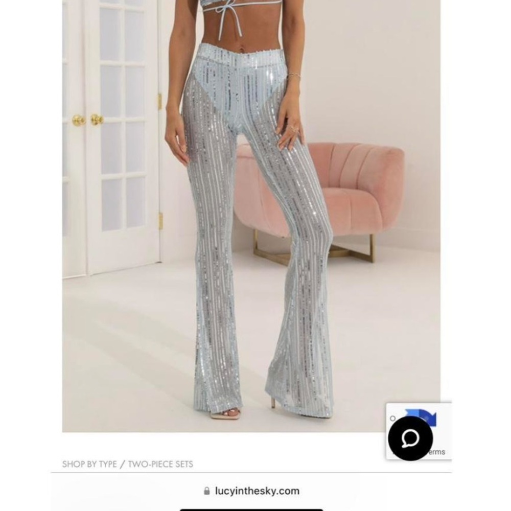 Lucy in the Sky Silver Sequin Mesh Bottom Only